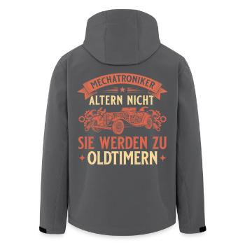 Mechatroniker Altern Nicht - Oldtimer Geschenk - Recycelte Männer Softshell-Jacke von Stanley/Stella - Schwarz - Hinten - AI Model Male 185 light (185cm)