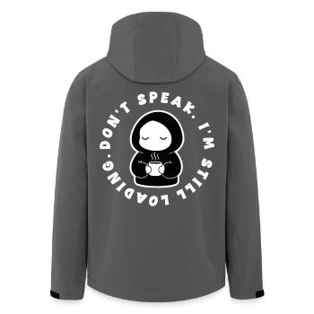 Café Ich lade immer noch Manga - Recycelte Männer Softshell-Jacke von Stanley/Stella - Schwarz - Hinten - AI Model Male 185 light (185cm)