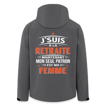 Retraite Humour Homme Cadeau Départ Drôle - Veste softshell homme en polyester recyclé Stanley/Stella - noir - Dos - AI Model Male 185 light (185cm)