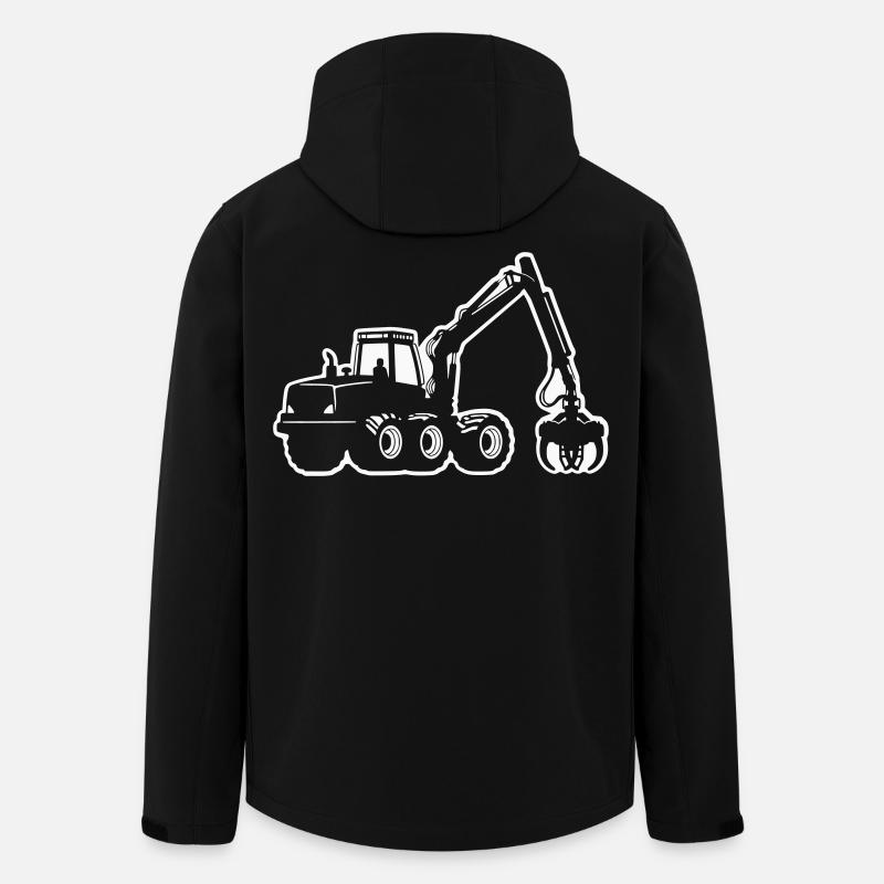 Silhouette de moissonneuse - Veste softshell homme en polyester recyclé Stanley/Stella - noir