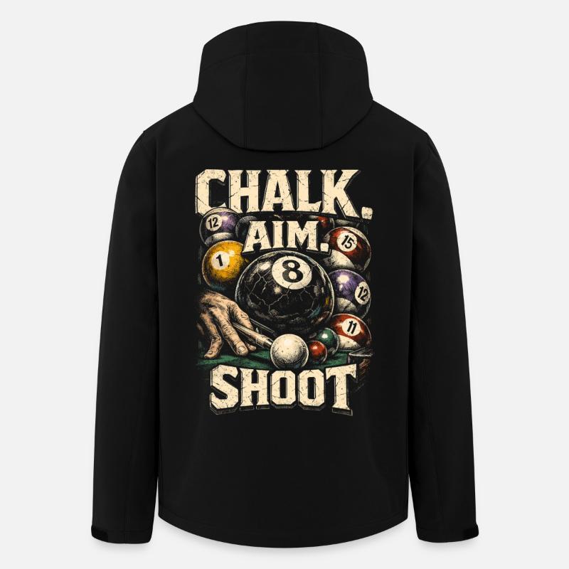 8-bolls biljard Krita Sikta Skjut - Softshelljacka herr i återvunnen polyester Stanley/Stella - svart
