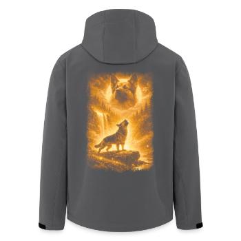 German Shepherd, Moon - Men’s Recycled Softshell Jacket by Stanley/Stella - black - Back - AI Model Male 185 light (185cm)