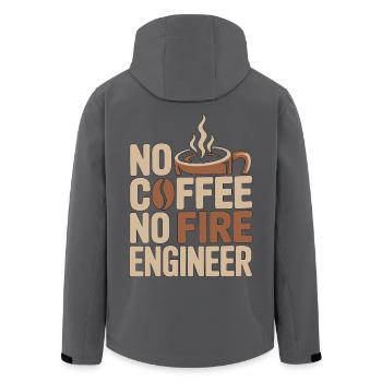 Ingénieur incendie Pas opérateur de pompe à café Passionné de café - Veste softshell homme en polyester recyclé Stanley/Stella - noir - Dos - AI Model Male 185 light (185cm)