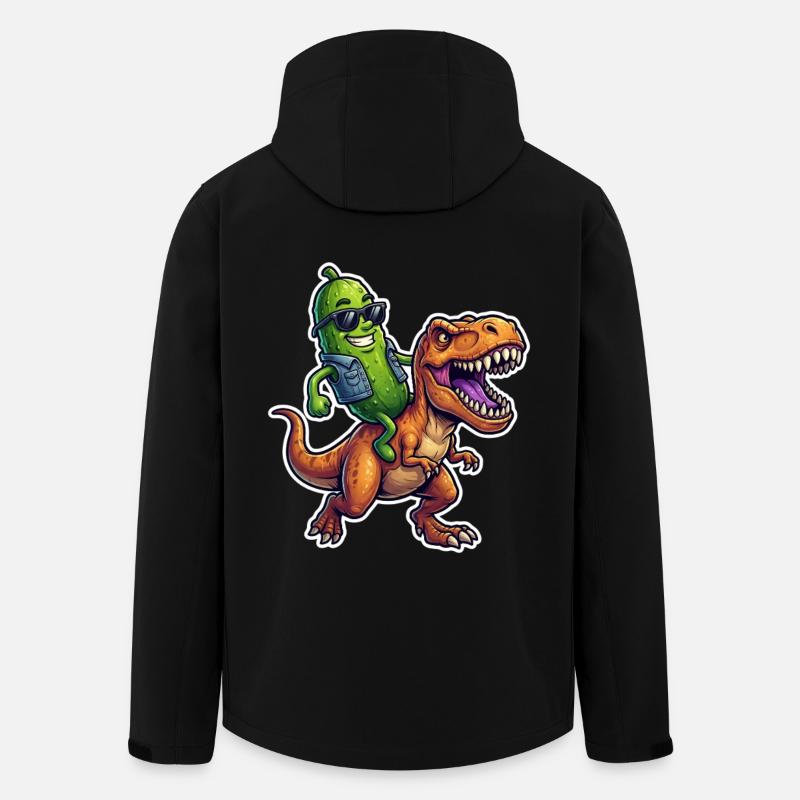 Sour cucumber rides dinosaur - Men’s Recycled Softshell Jacket by Stanley/Stella - black
