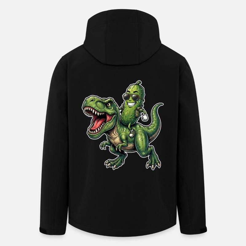 Saure Gurke reitet auf Dinosaurier - Recycelte Männer Softshell-Jacke von Stanley/Stella - Schwarz