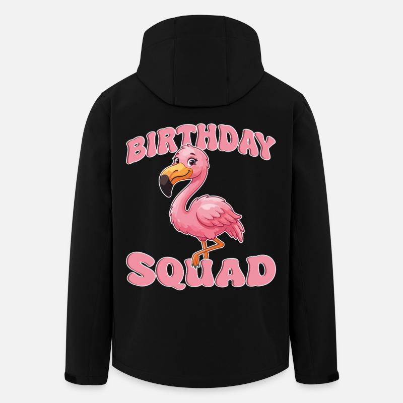 Birthday Squad Beach Summer Cruise Flamingo - Softshelljacka herr i återvunnen polyester Stanley/Stella - svart
