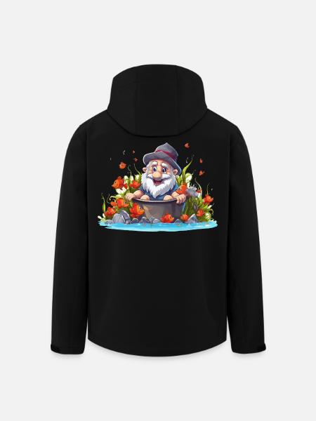 Gnom im Badetopf am Teich - Recycelte Männer Softshell-Jacke von Stanley/Stella - Schwarz