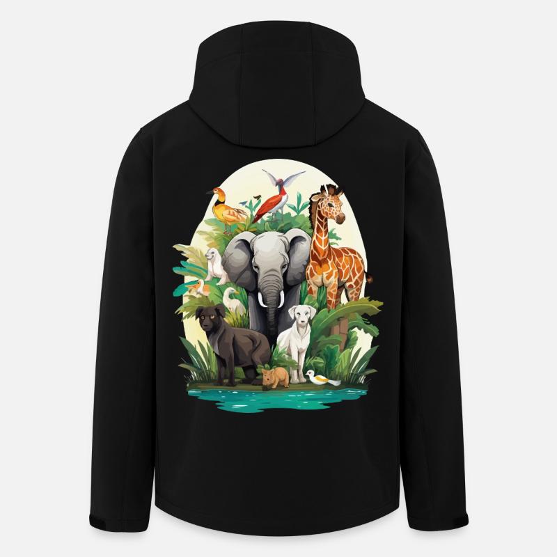 Tierwelt Dschungeltraum - Recycelte Männer Softshell-Jacke von Stanley/Stella - Schwarz