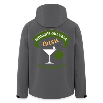Irish Bartender - the okayest Irish Bartender - Men’s Recycled Softshell Jacket by Stanley/Stella - black - Back - AI Model Male 185 light (185cm)