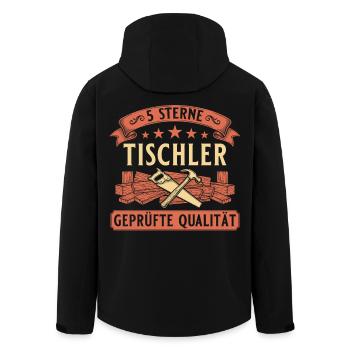 5 Sterne Tischler - Geprüfte Qualität Handwerk - Recycelte Männer Softshell-Jacke von Stanley/Stella - Schwarz - Hinten - AI Model Male 185 light (185cm)