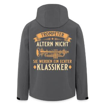 Trompeter altern nicht - Echter Klassiker Musiker - Recycelte Männer Softshell-Jacke von Stanley/Stella - Schwarz - Hinten - AI Model Male 185 light (185cm)
