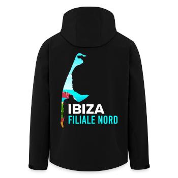 Nordsee Urlaub IBIZA FILIALE NORD Lustiges - Recycelte Männer Softshell-Jacke von Stanley/Stella - Schwarz - Hinten - AI Model Male 185 light (185cm)