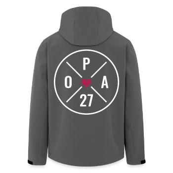 Grandpa 27 Heart - Men’s Recycled Softshell Jacket by Stanley/Stella - black - Back - AI Model Male 185 light (185cm)
