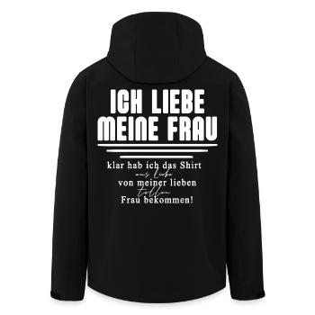 Ich liebe meine Frau Shirt Spruch - Recycelte Männer Softshell-Jacke von Stanley/Stella - Schwarz - Hinten - AI Model Male 185 light (185cm)