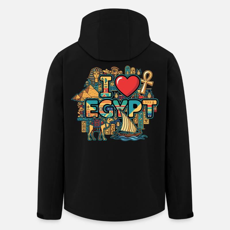 J’adore les vacances en Égypte - Veste softshell homme en polyester recyclé Stanley/Stella - noir