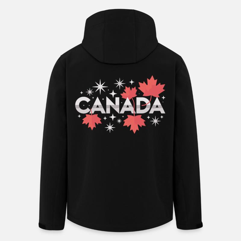 Canada Maple Leaf Gift Idea - Men’s Recycled Softshell Jacket by Stanley/Stella - black