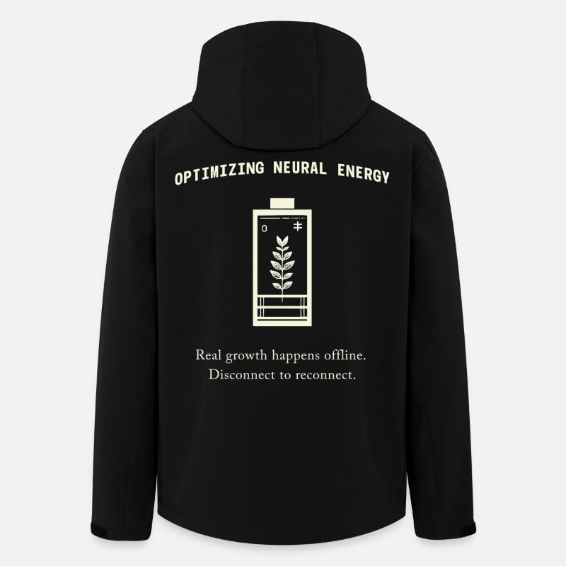 Backprint Énergie Neurale – Santé mentale esthétique - Veste softshell homme en polyester recyclé Stanley/Stella - noir