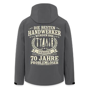 Bester Handwerker 1956 Jahrgang – 70. Geburtstag - Recycelte Männer Softshell-Jacke von Stanley/Stella - Schwarz - Hinten - AI Model Male 185 light (185cm)