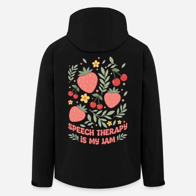SLP-logopedie er min syltetøy, talespråk - Softshelljakke herre i resirkulert polyester Stanley/Stella - svart