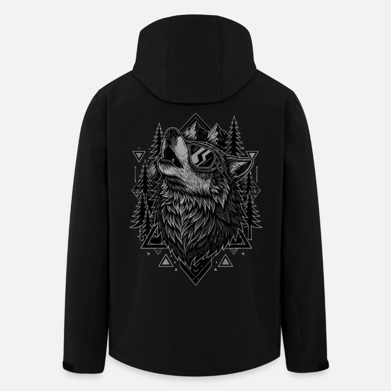 Stay Wild Wolf Outdoor - Recycelte Männer Softshell-Jacke von Stanley/Stella - Schwarz