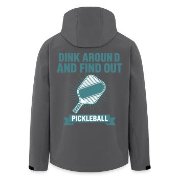 Pickleball spielt herum und findet die Liebe der Spieler heraus - Recycelte Männer Softshell-Jacke von Stanley/Stella - Schwarz - Hinten - AI Model Male 185 light (185cm)