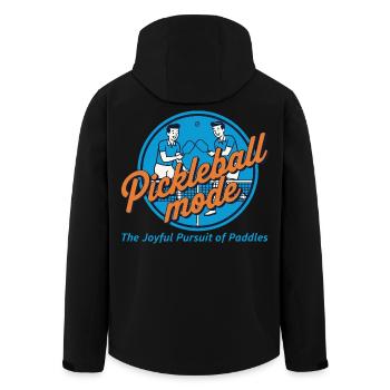 Pickleball Mode Funny Player Paddle Balls Net - Men’s Recycled Softshell Jacket by Stanley/Stella - black - Back - AI Model Male 185 light (185cm)