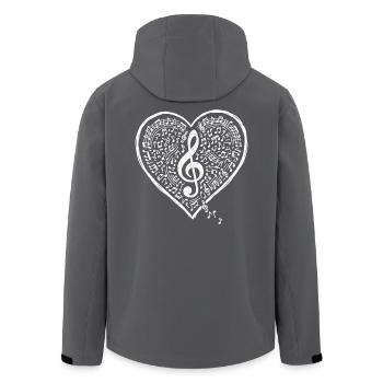 Musik Herz Notenschlüssel Liebe Sound - Recycelte Männer Softshell-Jacke von Stanley/Stella - Schwarz - Hinten - AI Model Male 185 light (185cm)