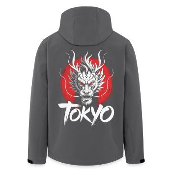 Tokyo Dragon T-Shirt Japan Drache Samurai Style - Recycelte Männer Softshell-Jacke von Stanley/Stella - Schwarz - Hinten - AI Model Male 185 light (185cm)