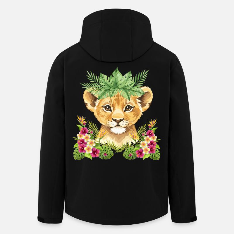 Blütenlöwenjunges - Recycelte Männer Softshell-Jacke von Stanley/Stella - Schwarz