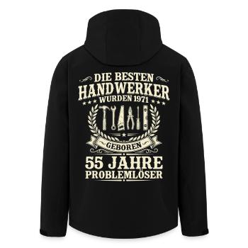 Bester Handwerker seit 1971 – 55. Geburtstag - Recycelte Männer Softshell-Jacke von Stanley/Stella - Schwarz - Hinten - AI Model Male 185 light (185cm)