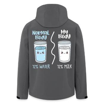 No Normal Body: Water vs Milk - Men’s Recycled Softshell Jacket by Stanley/Stella - black - Back - AI Model Male 185 light (185cm)