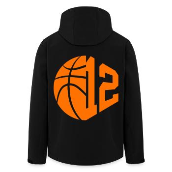 NUMÉRO 12 : 12E ANNIVERSAIRE DE BASKET-BALL - Veste softshell homme en polyester recyclé Stanley/Stella - noir - Dos - AI Model Male 185 light (185cm)