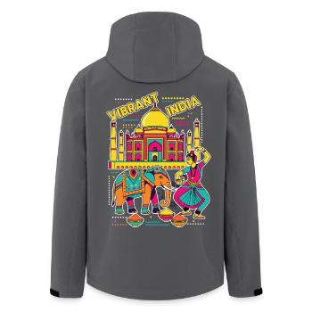 Vibrant India Taj Mahal - Recycelte Männer Softshell-Jacke von Stanley/Stella - Anthrazit - Hinten - AI Model Male 185 light (185cm)