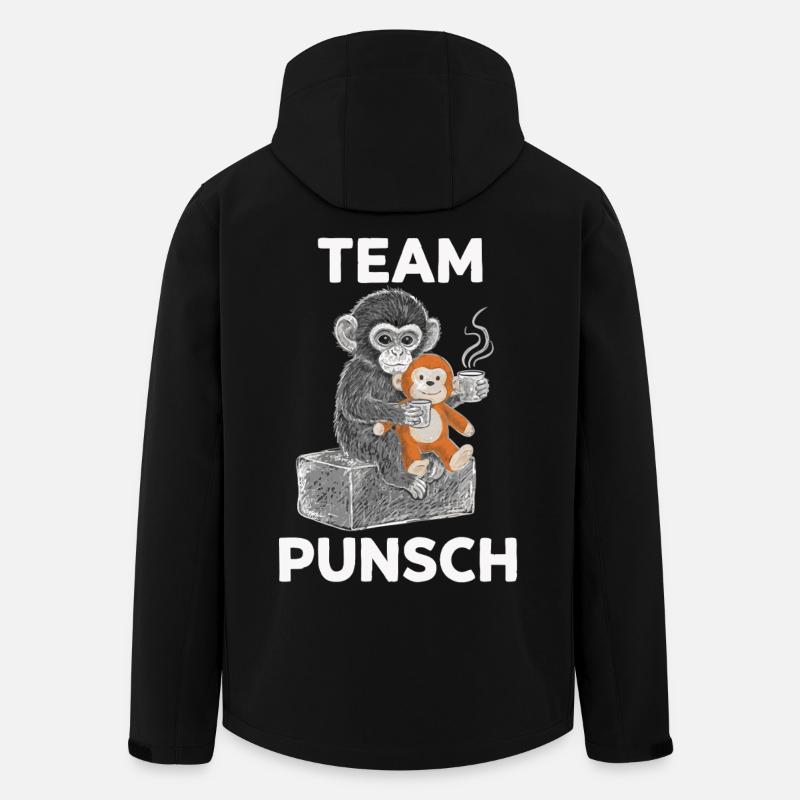 Équipe Punch Monkey Noël - Veste softshell homme en polyester recyclé Stanley/Stella - noir