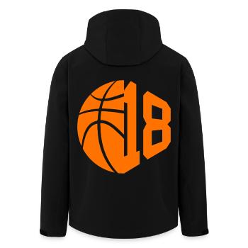NUMBER 18 BASKETBALL 18TH BIRTHDAY - Men’s Recycled Softshell Jacket by Stanley/Stella - black - Back - AI Model Male 185 light (185cm)