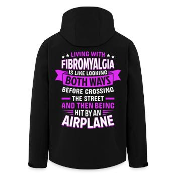 Funny Quote For Fibromyalgia Awareness - Men’s Recycled Softshell Jacket by Stanley/Stella - black - Back - AI Model Male 185 light (185cm)