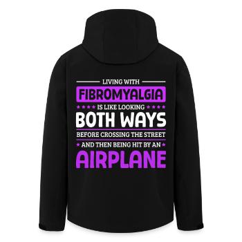 Quote For Fibromyalgia Awareness - Men’s Recycled Softshell Jacket by Stanley/Stella - black - Back - AI Model Male 185 light (185cm)