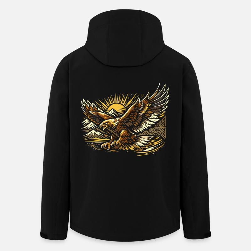 Majestätischer Steinadler Kasach - Recycelte Männer Softshell-Jacke von Stanley/Stella - Schwarz