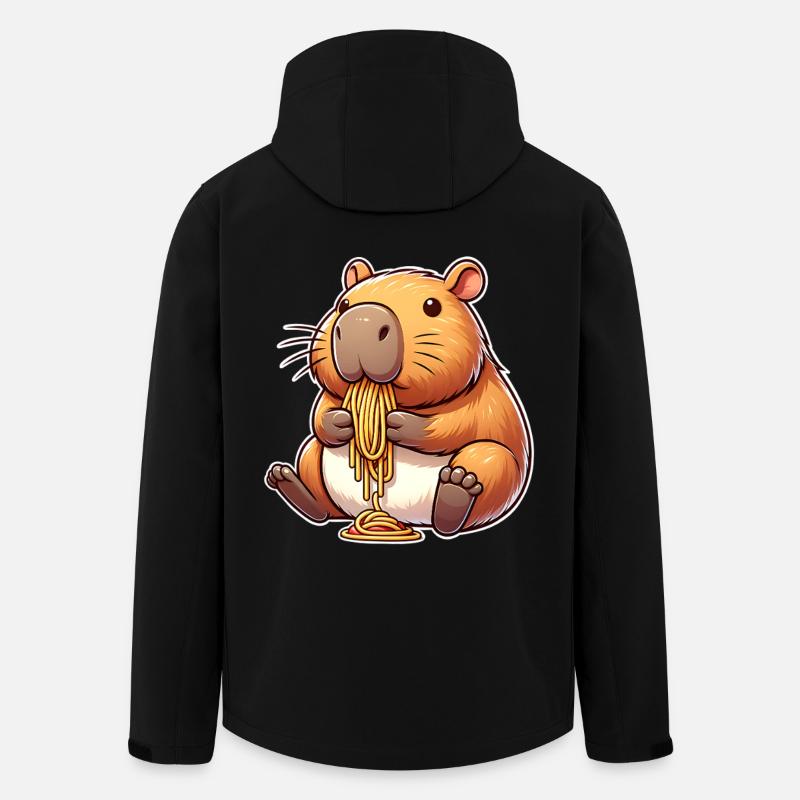 Pâtes à capybara - Veste softshell homme en polyester recyclé Stanley/Stella - noir