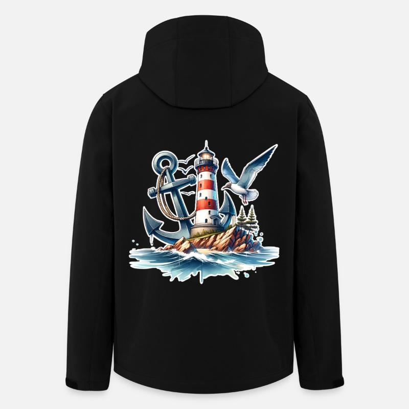 Lighthouse Anchor - Men’s Recycled Softshell Jacket by Stanley/Stella - black