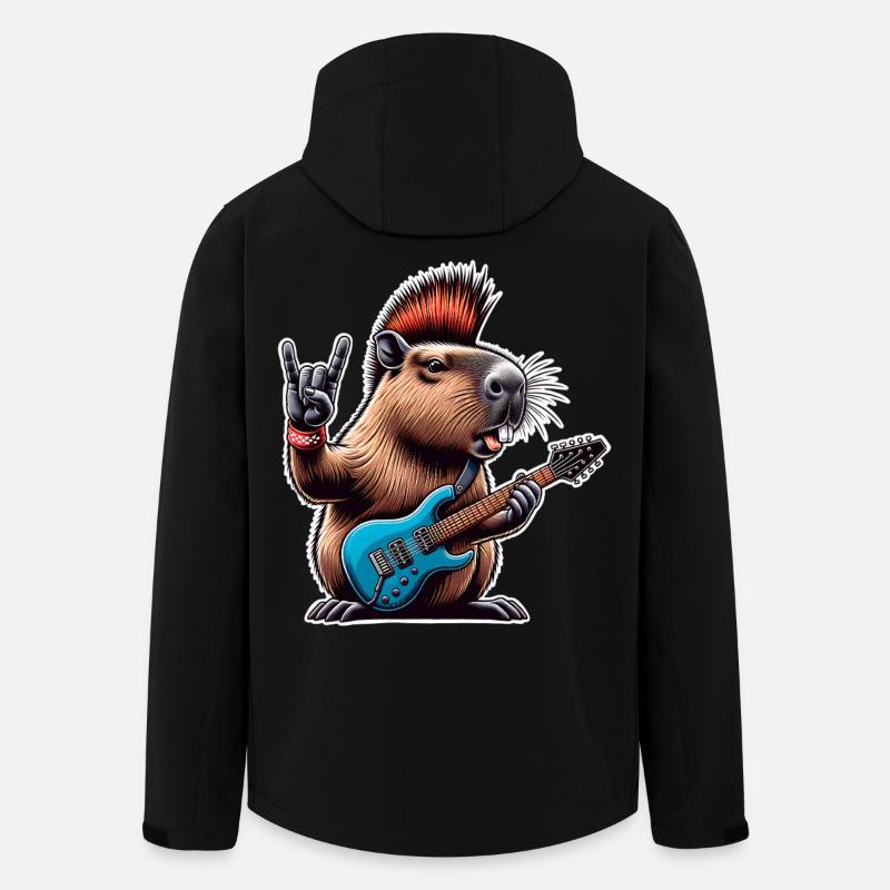 Guitariste électrique Rock N Roll - Veste softshell homme en polyester recyclé Stanley/Stella - noir