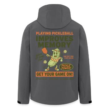 Pickleball Playing Pickle Ball Improves Memory - Men’s Recycled Softshell Jacket by Stanley/Stella - black - Back - AI Model Male 185 light (185cm)