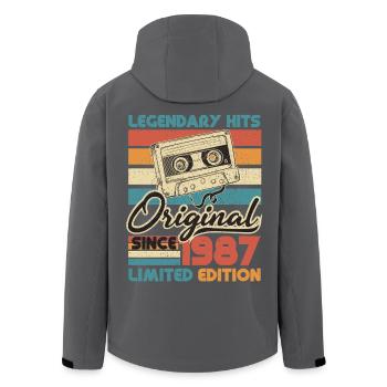 Original depuis 1987 - Veste softshell homme en polyester recyclé Stanley/Stella - noir - Dos - AI Model Male 185 light (185cm)
