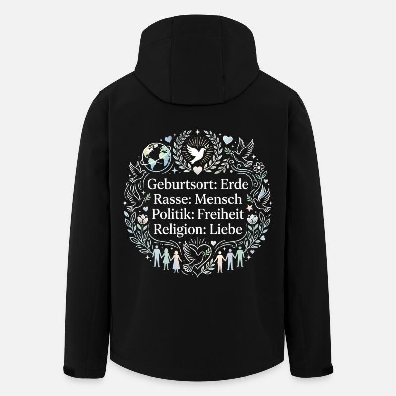 Gegen Rassismus - Recycelte Männer Softshell-Jacke von Stanley/Stella - Schwarz