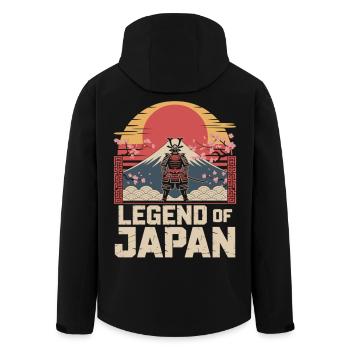 T-shirt de samouraï japonais Soleil rétro en fleurs de cerisier - Veste softshell homme en polyester recyclé Stanley/Stella - noir - Dos - AI Model Male 185 light (185cm)