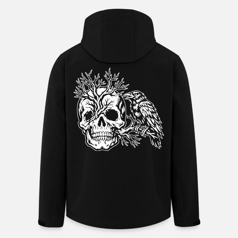 Schädel, Baum und Rabe - Recycelte Männer Softshell-Jacke von Stanley/Stella - Schwarz
