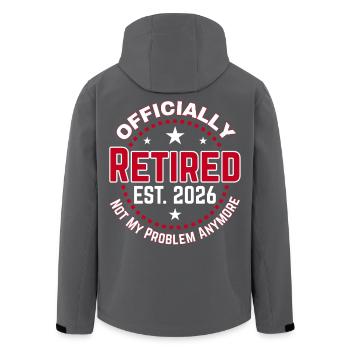 Funny Retired 2026 OFFICIALLY RETIRED 2026 - Men’s Recycled Softshell Jacket by Stanley/Stella - black - Back - AI Model Male 185 light (185cm)
