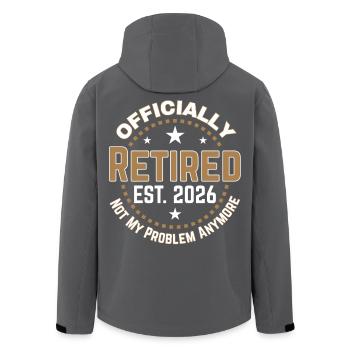 Funny Retired 2026 OFFICIALLY RETIRED 2026 - Men’s Recycled Softshell Jacket by Stanley/Stella - black - Back - AI Model Male 185 light (185cm)