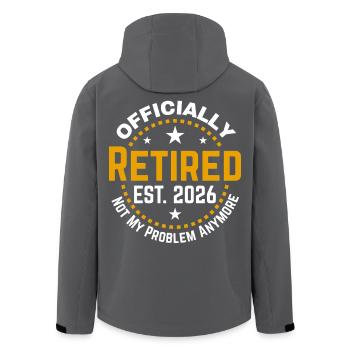 Funny Retired 2026 OFFICIALLY RETIRED 2026 - Men’s Recycled Softshell Jacket by Stanley/Stella - black - Back - AI Model Male 185 light (185cm)