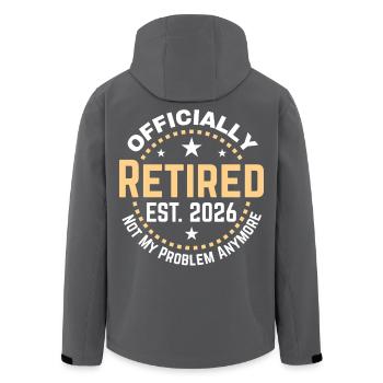 Funny Retired 2026 OFFICIALLY RETIRED 2026 - Men’s Recycled Softshell Jacket by Stanley/Stella - black - Back - AI Model Male 185 light (185cm)